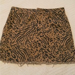 Tiger/leopard print skirt